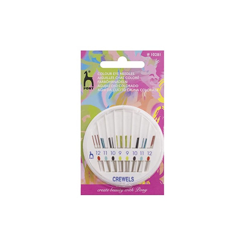 Pony Eye Hand Sewing Needle Compact: Crewels, Multi-Colour, one Size