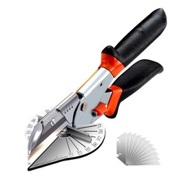 KATUR Multi Angle Miter Shears 45 to 135 Degree Multifunction Channel Shears Trimming Shears Tool for Cutting Softwood Plastic PVC + 10 Spare Blades