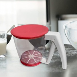 F Fityle Flour Sifter Cup Practical Kitchen Gadgets Flour Sieve Handhold Press Flour Sifter Manual Flour Sifter for Household
