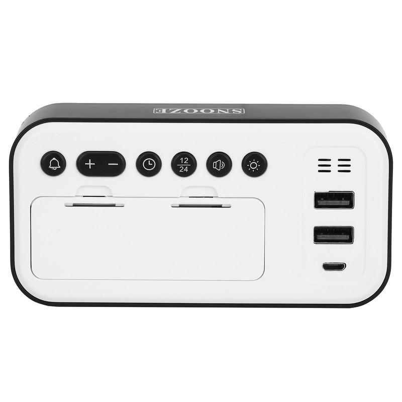 USB LED Digital Touch Alarm Clock 12/24H Portable Bedside Clock