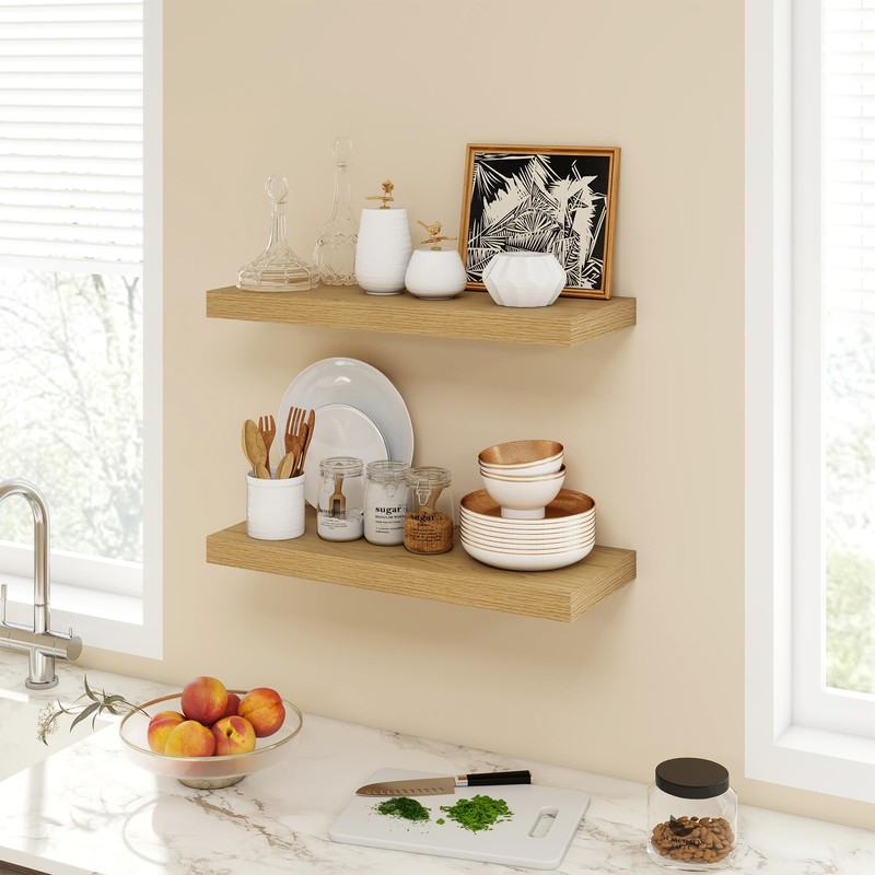 Acovy 24 Inch Floating Shelves, 9.3" Deep Floating Shelf Wall