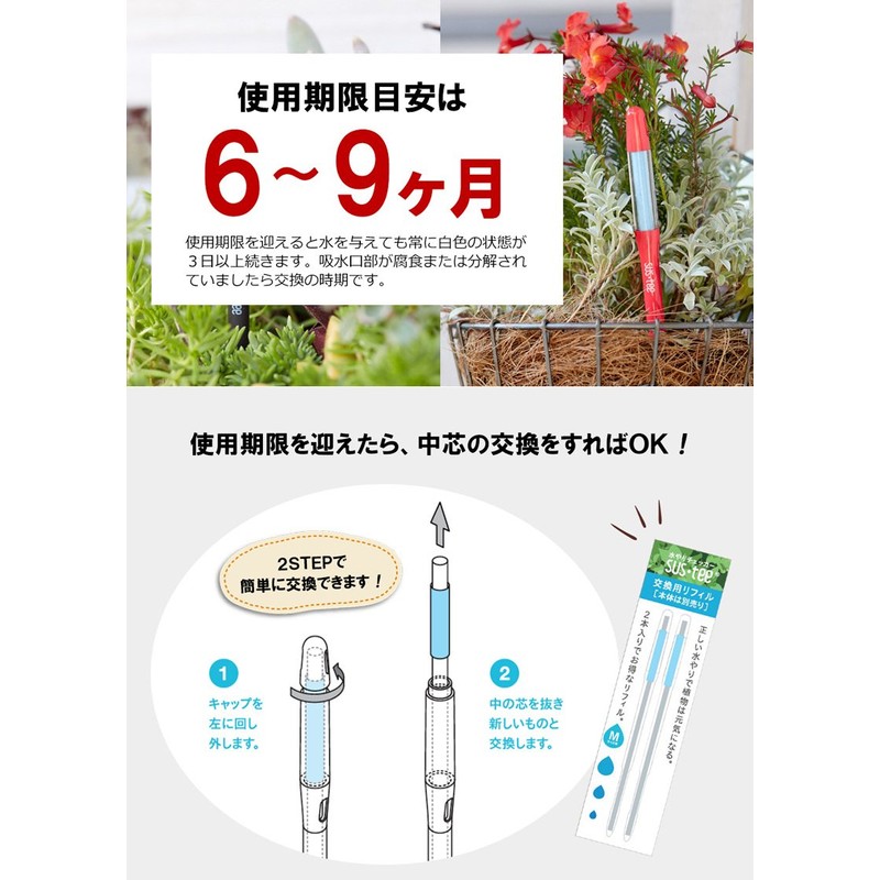 Watering Water Meter, Sustee Replacement Refill, Large Size 6-12