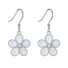 Sterling Silver Opal Earrings for Women Hypoallergenic Stud Earrings Jewelry for Her Birthday Christmas Gift