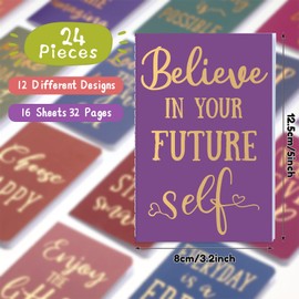 Zonon 24 Pcs A6 Pocket Notebooks Bulk Gift Inspirational Mini Notebook Bulk Lined Small Colorful Journal Onboarding Gift Notepad Journal for Writing Teacher Office Coworker Prize(Motivational Style)