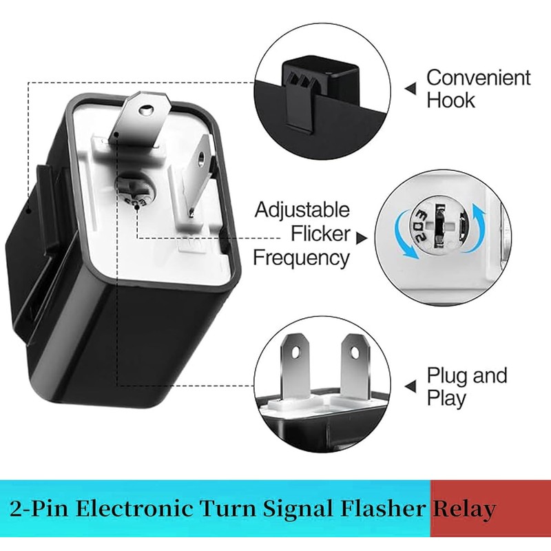 Gebildet 4 x Universal 12 V 2-Pin Flashing Relay, Car