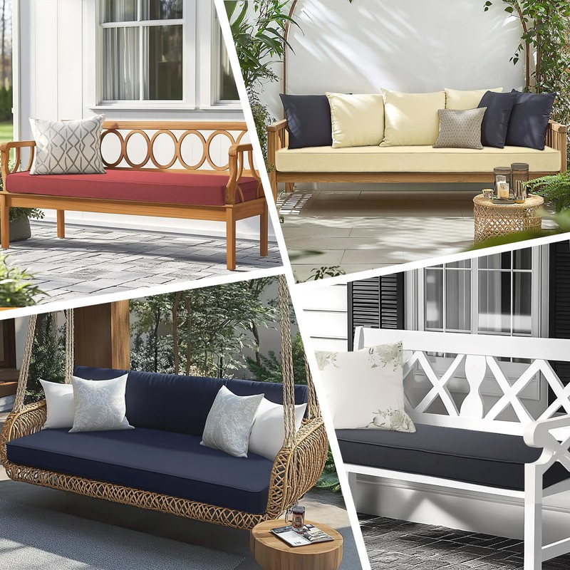 Olliwand Outdoor Bench Cushion 45x18 Inch Waterproof/Fade-Resistant Patio Furniture Cushions,