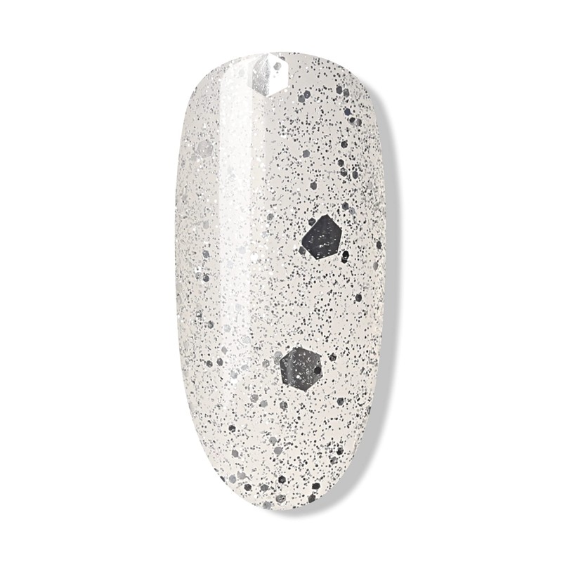 Bluesky Gel-Nagellack, Platinum Marble A051, Silber-Glitzer, langlebig, splitterfest, 10 ml