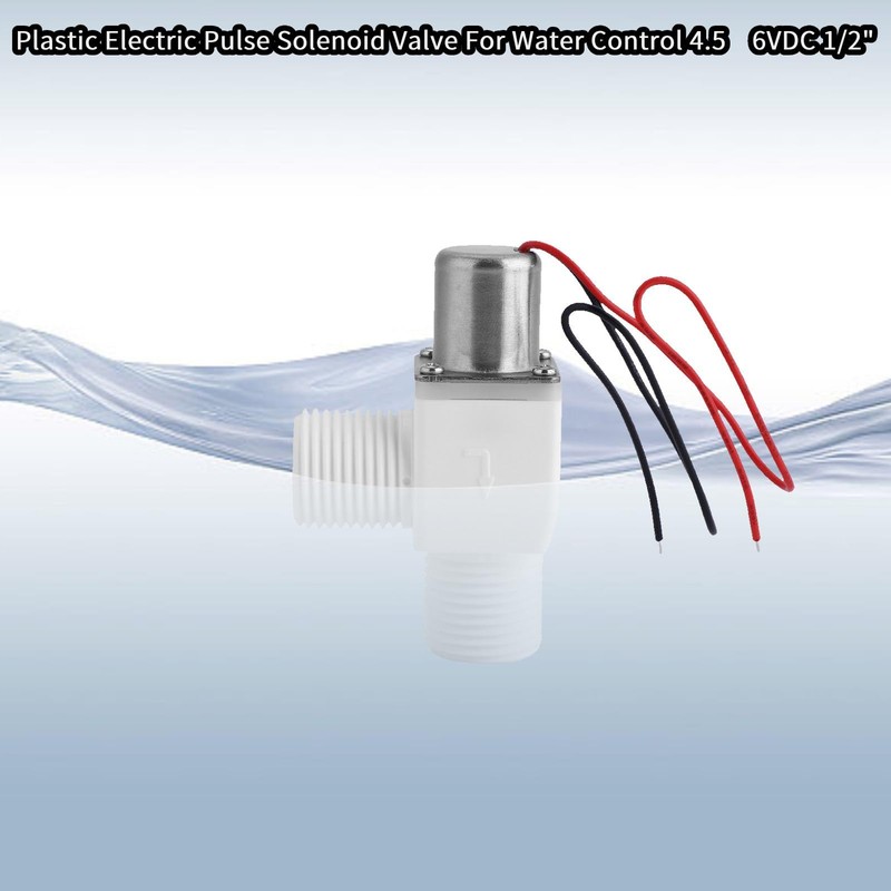 Plastic Electric Pulse Solenoid Valve, 4.5‑6VDC 1/2 Inch Water Control