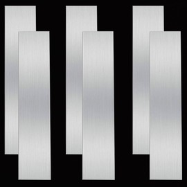 16.5" Length 304 Brushed Stainless Steel Trim Strips Gap Filler,(16.5"x 2"x 0.02" Thickness),for Metal Shim or Home Kitchen Stove Wall DIY Craft Application 6 Pcs