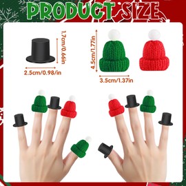 32Pcs Winter Christmas Mini Doll Snowman Hat, Including Knitted & Plastic Snowman Ornaments Decoration Supplies Mini Santa Hats for Crafts, Xmas Gifts DIY Art Decor