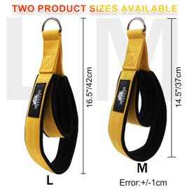 Lights Mountain 1 Pair Extended Pilates Double Loop Straps for Reformer, Fitness D-Ring Straps Handle, Yoga Exercise Accessories for Home Gym Workout