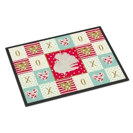 Caroline's Treasures CK5377JMAT Silver Fantail Pigeon Love Doormat 24x36, Red Front Door Mat Indoor Outdoor Rugs for Entryway, Non Slip Washable Low Pile, 24H X 36W