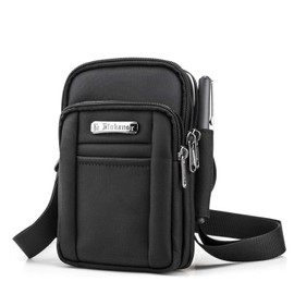 BAGZY Men's Shoulder Bag, Waist Pouch, Waterproof, Smartphone Pouch, Multi-Functional Storage, 4-Way Mountaineering Pouch, Carabiner, Shoulder Strap, EDC Molle Tactical Bag, Sports, Card Bag, Cross Body, Accessory Storage, Gadget Pouch, iPhone 11proMAX and More Less Than 7 Inches