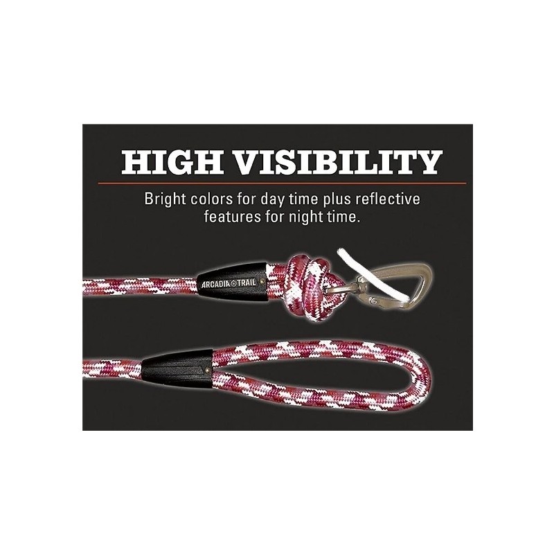Arcadia Trail High Visibility Paracord Leash 4ft - Pink