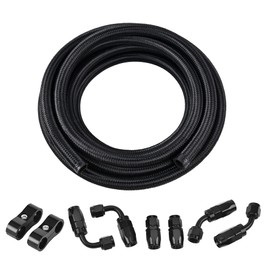 EVIL ENERGY 12AN Fuel Line Kit,AN12 Braided Nylon Fuel Hose CPE 10FT Black