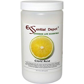 Essential Depot Citric Acid Powder - Anhydrous - 32 oz (2 lbs) in a Quart Container - Food Grade - Safety Sealed HDPE Wide Mouth Container with a Resealable Lid