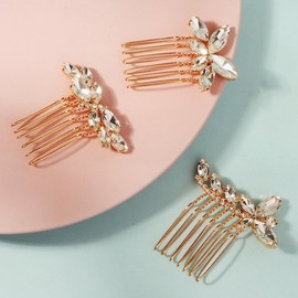 BERYUAN Butterfly Rhinestone Hair Comb Teardrop Rhinestone Wedding Headpiece Mini Crystal Hair Comb for Women(3pcs)