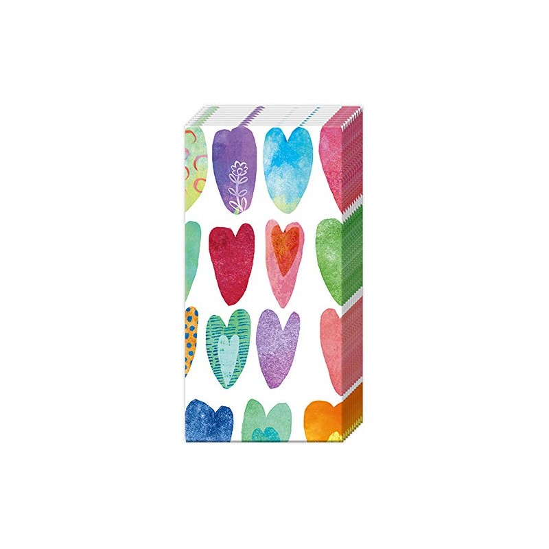IHR Pañuelos de Bolsillo de 4 Capas, 15 Unidades, Corazones