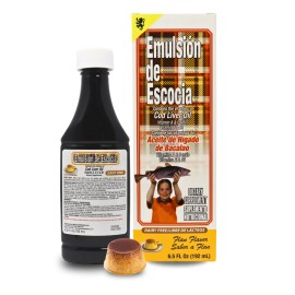 Menper Emulsion De Escocia Cod Liver Oil - Flan Flavor 6.5 fl oz (4-Pack)