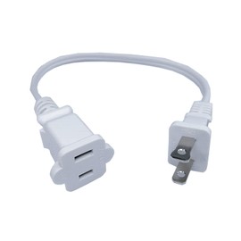 Short Extension Cord 1 FT, 1 Foot Polarized US 2Prong Male Female Extension Power Cord Cable, 16AWG 2 Outlet Extension Cable Cord 13A 125V,Nema 1-15P to 1-15R Extension Cable