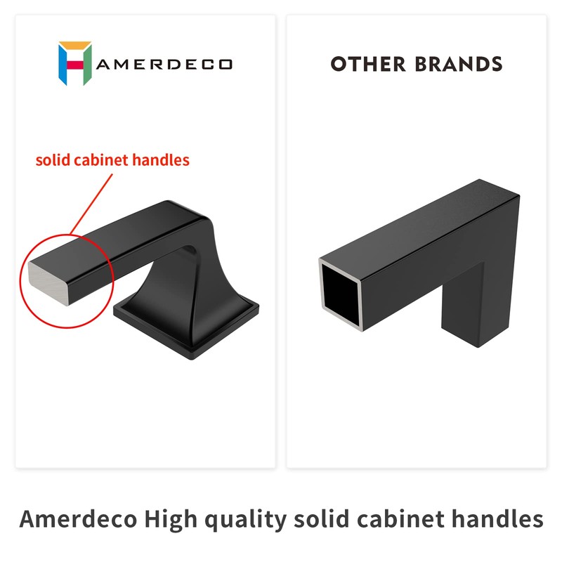 Amerdeco 10 Pack Matte Black Cabinet Pulls 6-1/4 Inch(160mm) Hole