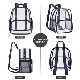 USPECLARE Clear Backpack for Stadium Events Small Clear Backpack 11.5x9.5x6 for Concert Sport Events Work Travel