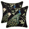 Holibeat Spring Embroidered Birds Tree Throw Pillow Covers Peacock Decorative
