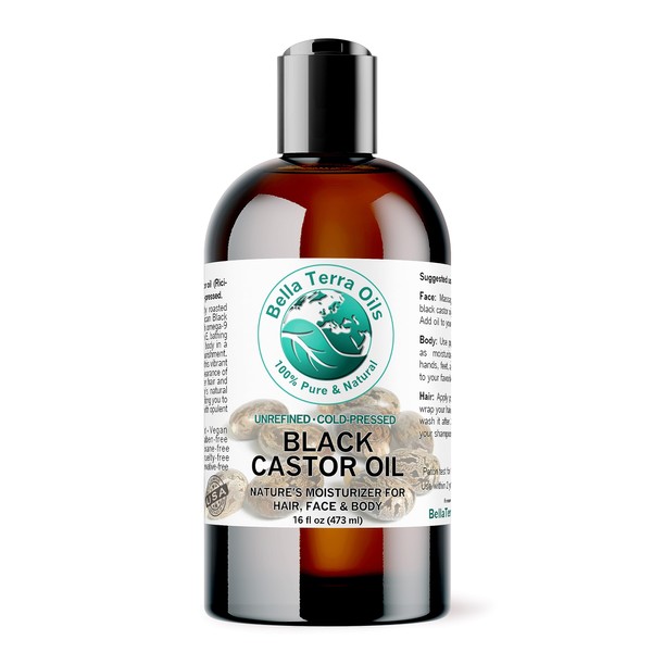 Bella Terra Oils - Jamaican Black Castor Oil 16oz - Embrace the Richness, Enhanced with Essential Nutrients, For Silky-Smooth Skin
