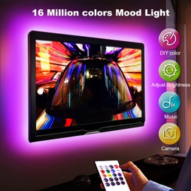 TV Led Backlight 85Inch, 20ft Led Lights for TV 85-100 Inch, Led Strip Lights with Remote, Music Sync Bluetooth APP TV Light Behind, USB TV Lights for Bedroom, Mood Lighting, Gaming Room Decor