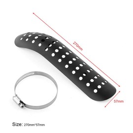 Motorcycle Flexible Heat Shield, Universal Motorcycle Exhaust Heat Shield Motorcycle Hole Heat-shield Curve Exhaust Pipe Heat Insulation Cover Black Heat shields/wraps