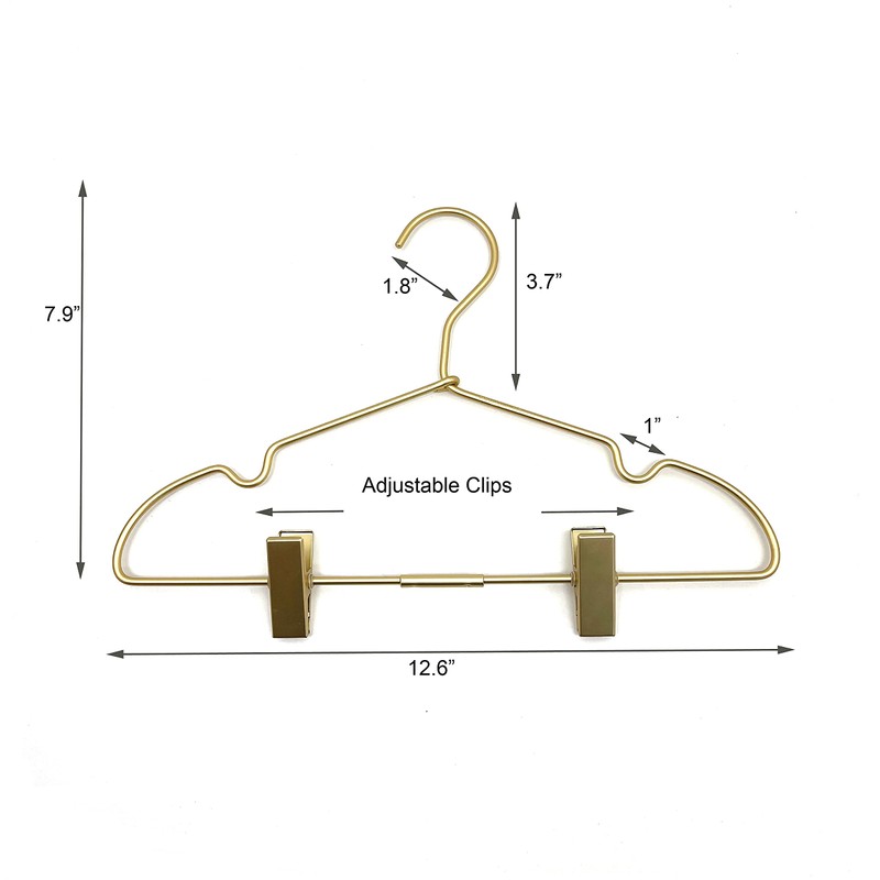 Koobay 12.5" Gold Metal Baby Clothes Clips Hanger Children Kids