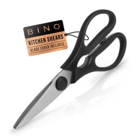 BINO Stainless Steel Blade Kitchen Shears | Strong & Sharp Kitchen Shears | Cooking Scissors | Food Shears | Vegetable Scissors | Poultry Meat & Bone Cutting Scissors | Utility Scissors | Kitchen Tool