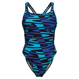 Speedo Women's Disco Boom Super Pro Swimsuit (US, Numeric, 30, Regular, Regular, Standard, Blue)