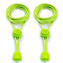 Schnürrlie Lace-up elastic shoelaces – quick lacing system with rubber and without ties – for children, adults, 1 pair., yellow