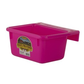 Little Giant® Plastic Mini Feeder | Fence Feeder | Goat Feeder | Durable & Mountable Bucket for Livestock | Made in USA | 6 Quart | Hot Pink