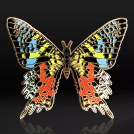 Anima Madagascan Sunset Moth Enamel Pin - Butterfly/Inse