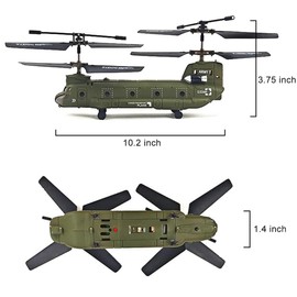 GkGk RC Transport Helicopter Toy, S026H Military Remote Control Aircraft Plane with Altitude Hold, One Key take Off/Landing and Low Battery Reminder for Teenagers and Beginners