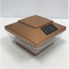 6-Pack Solar LED Copper 4 x 4 Vinyl PVC Wood Square Fence Post Cap Deck Outdoor Garden Light