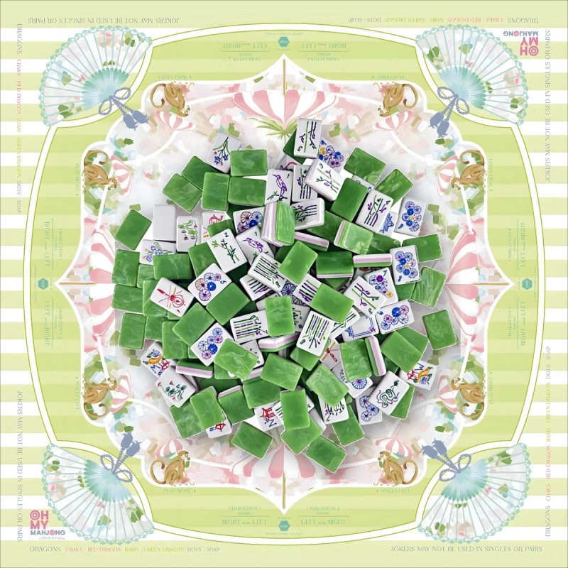 American Mahjong Set 160 Marble Acrylic Tiles Tropical Monkey Stripe