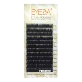 EMEDA Silk False Eyelashes Extensions 0.07 mm Mix J B C D Curl Individual Eyelashes 8-15 mm Faux Mink Eyelash Extension for Salon Use
