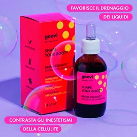 Goovi, Shape Your Booty, Integratore Alimentare Drena Cellulite, Ideale per gli Inestetismi della Cellulite e il Drenaggio dei Liquidi, 50 ml