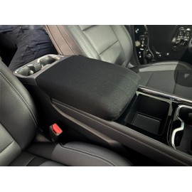 Car Console Covers Plus Made in USA Designed for GMC Acadia 2024-2026 Neoprene Auto Armrest Center Console Cover Protector Black