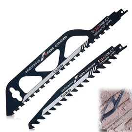 Pack of 2 Reciprocating Saw Blades Carbide Saw Blades Reciprocating Saw Aerated Concrete Reciprocating Saw Blade Stone Accessories Reciprocating Saw for Aerated Concrete Wood Brick Compatible with