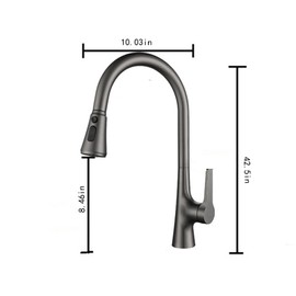 XZCZSXBS Matte Black Kitchen Faucet,Kitchen Faucet with Pull Down Sprayer High Arc Single Handle Stainless Steel Brushed Kitchen Sink Faucet