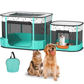 BUFOR Portable Cat Playpen, Foldable Pet Dog Playpen, for Kitten Puppy Play Pen Indoor/Outdoor, Cats Enclosure Cages Tent with Carrying Case, 600D Oxford 8-Rods, 32"x24"x22"