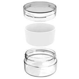 5ml 100 pcs Small Cosmetic Polystyrene Concentrate Container with Silicone Sample Jars with Lids for Acrylic Powder, Creams, Glitter (White Silicone)