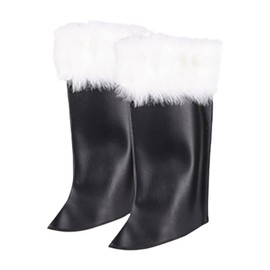 Dickly Christmas Santa Boot Covers Footwear for Holiday Role Play Xmas Party Supplies