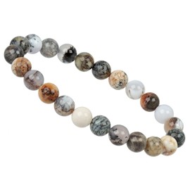 Eledoro PowerBead, Women’s Stretch Bead Bracelet, Made of 8 mm Gemstone Beads, 17 - 18 cm, gemstone, multi-coloured