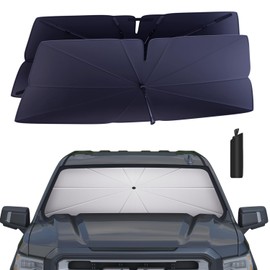 Windshield Sun Shade Umbrella: Custom Fit for Dodge-RAM-2500-3500-2010-2025 - Double Thickened Front Window Sunshade Heat Insulation - Shield UV and Heat