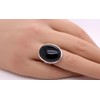 CH.ABRAMOWICZ Onyx Ring 925 Sterling Silver Gemstone Ring, Silver, Black